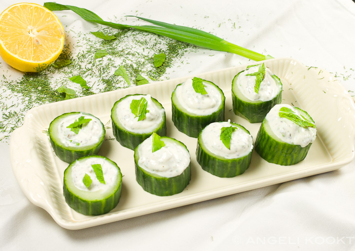 Gevulde komkommer tapas