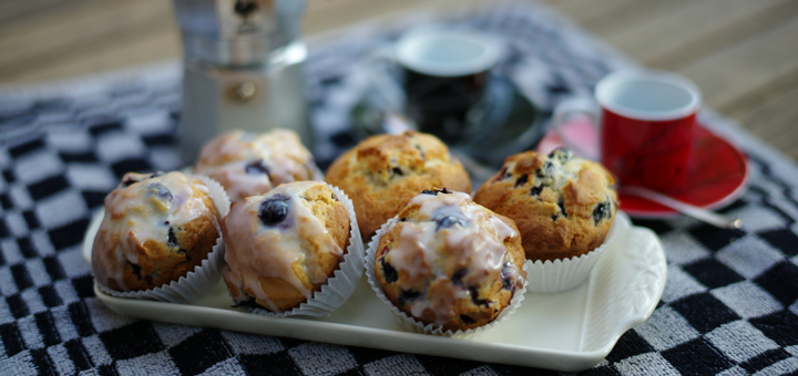 Yoghurtmuffins met blauwe bessen