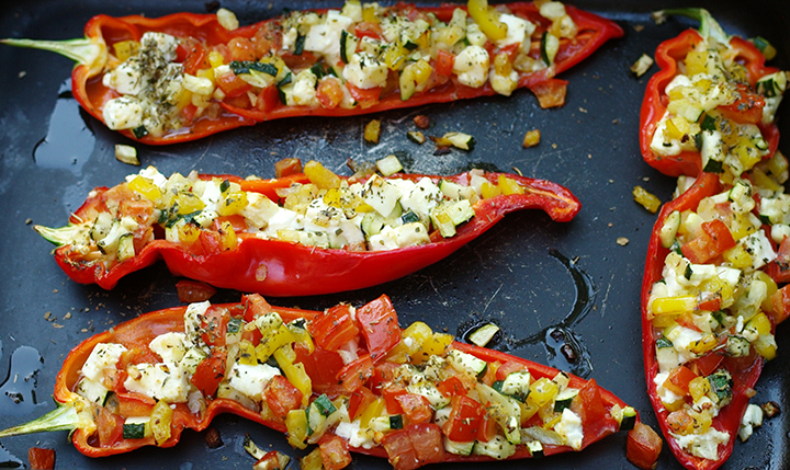 Gevulde puntpaprika met feta