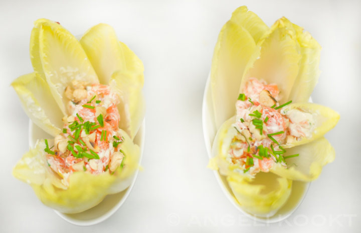 Witlofbloem met zalm
