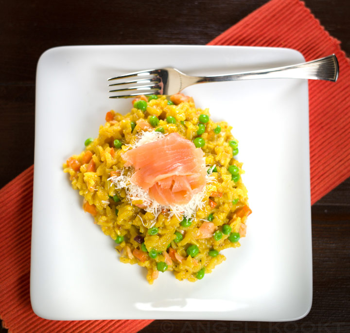 Risotto met gerookte zalm