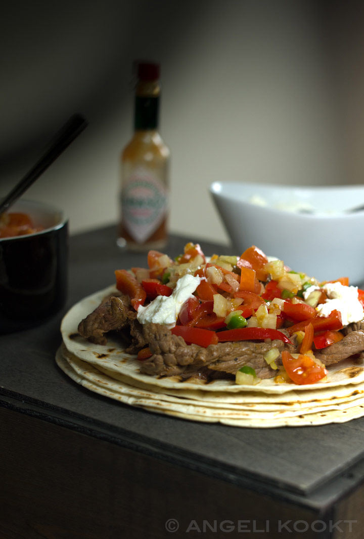 Fajita met pico de gallo