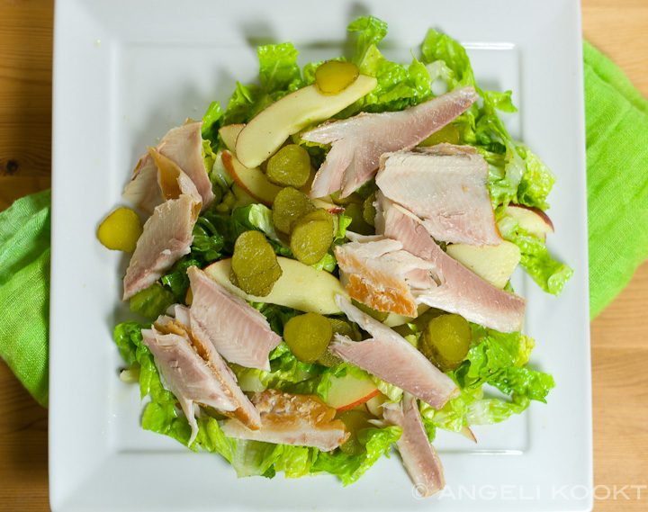 Gerookte forel salade
